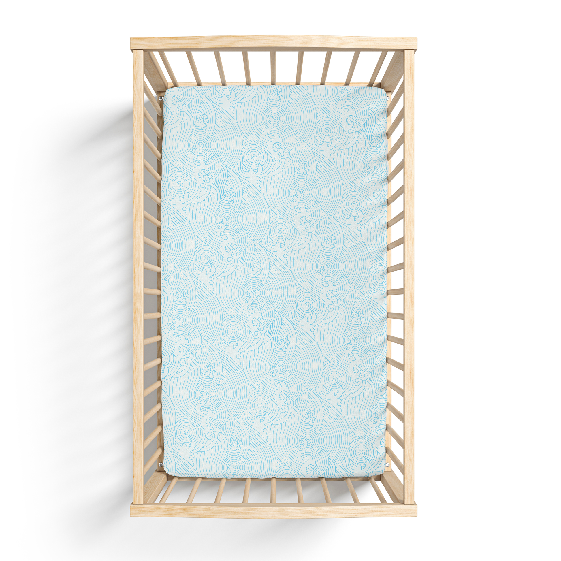 Crashing Sea Waves Crib Sheet - Lindsay Ann Artistry