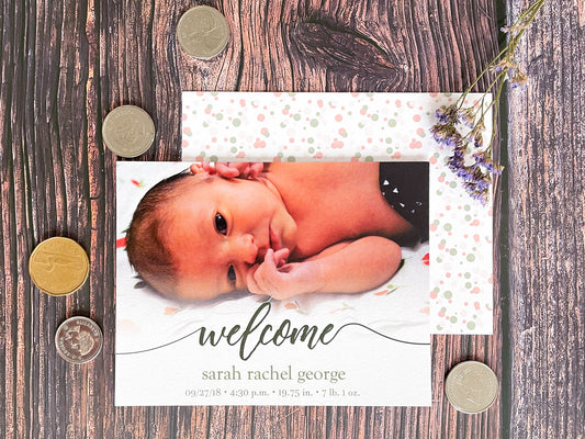 Welcome Birth Announcement Cards - Lindsay Ann Artistry