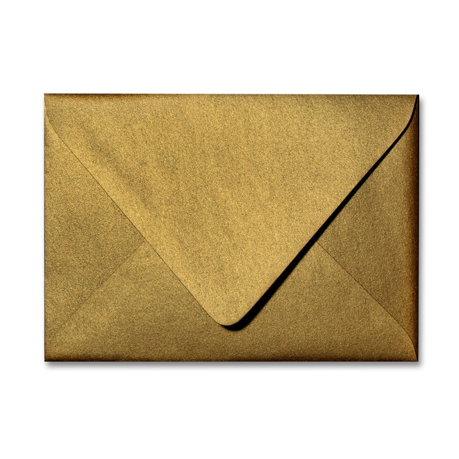 Antique Gold A1 Euro Flapped Envelopes - Gold RSVP Envelopes